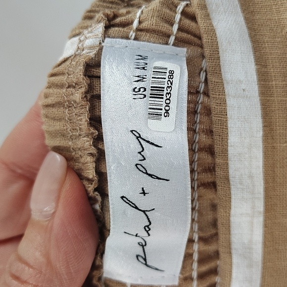 PETAL & PUP Brea Maxi Dress Medium Tan And White - Picture 6 of 8